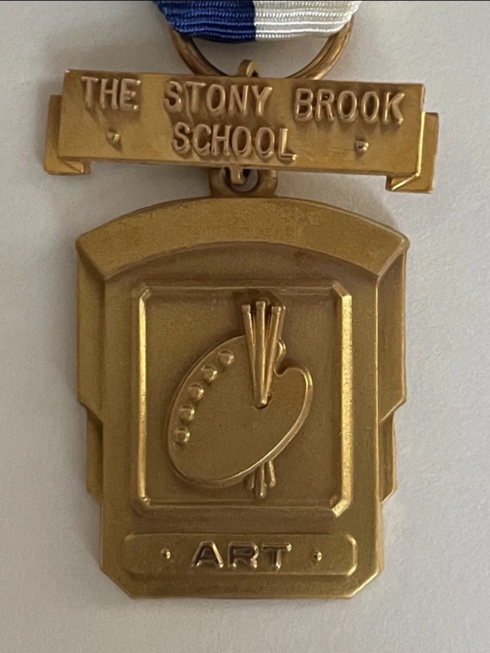 Dieges & Clust Stony Brook School Art Medal, Gold with Blue & White Ribbon